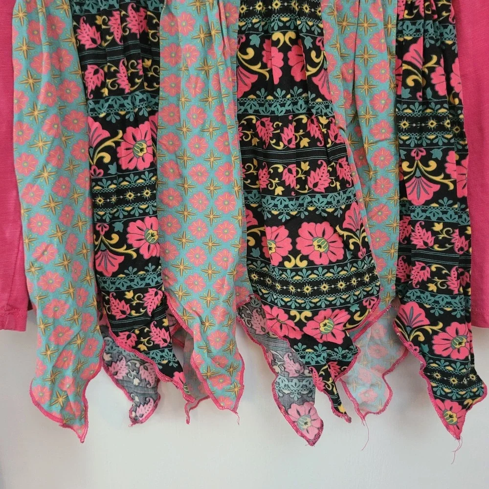 Matilda Jane Lot of 2 Size 6 Long‎ Sleeve Dresses Pink Floral Handkerchief Hem